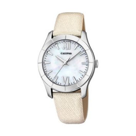 Pulseira de relógio Calypso K5718-1 Couro Bege 17mm