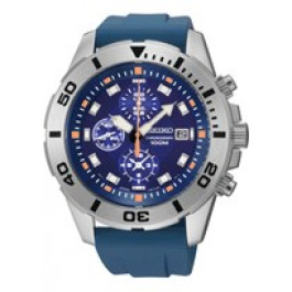 Pulseira de relógio Seiko 7T92-0NS0 / SNDE03P1 / R00H013J0 Silicone Azul 22mm