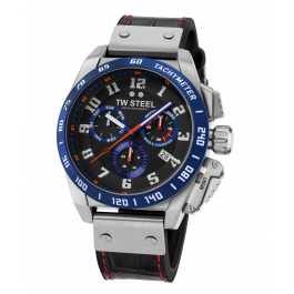 Pulseira de relógio TW Steel TW1019 Couro Preto