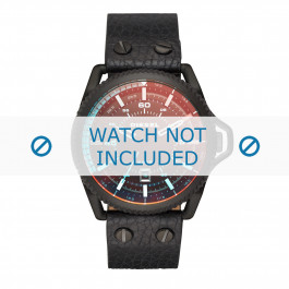 Pulseira de relógio Diesel DZ1793 Couro Preto 24mm