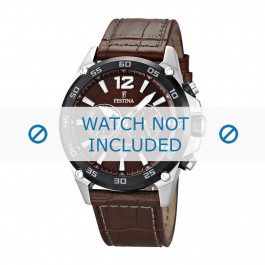 Pulseira de relógio Festina F16673-3 Couro croco Castanho escuro 25mm