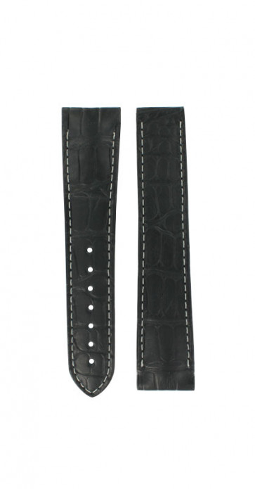 Pulseira de relógio Omega 304.33.44.52.01.001 / 032CUZ005770 Pele de crocodilo Preto 21mm