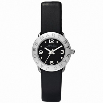Pulseira de relógio Marc by Marc Jacobs MBM8555 Couro Preto 14mm