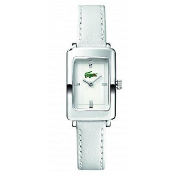 Lacoste pulseira de relogio 2000468 / LC-30-3-14-0131 Couro Branco 12mm + costura branca