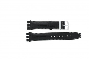 Pulseira de relógio Swatch (alt.) 516431.01.19.C Couro Preto 19mm