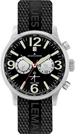 Pulseira de relógio Jacques Lemans 1-1467 Borracha Preto 26mm