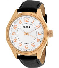 Pulseira de relógio Fossil BQ2245 Couro Preto 15mm