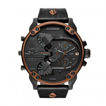 Pulseira de relógio Diesel DZ7400 MR DADDY 2.0 Couro Preto 28mm
