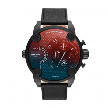 Pulseira de relógio Diesel DZ7443 Couro Preto 24mm