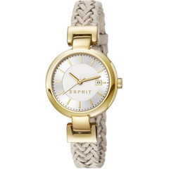 Esprit pulseira de relogio ES107632.009 Couro Bege 10mm