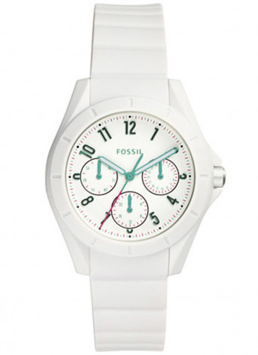 Pulseira de relógio (Combinação de pulseira + caixa) Fossil ES4064 Silicone Branco 18mm