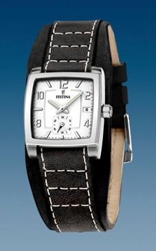 Pulseira de relógio Festina F16181-8 Couro Preto 17mm