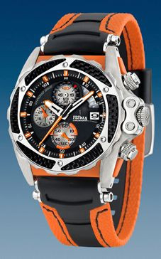Pulseira de relógio Festina F16272/7 Borracha Laranja 22mm