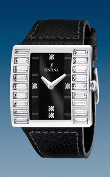 Pulseira de relógio Festina F16538-2 / F16538-7 Couro Preto 32mm