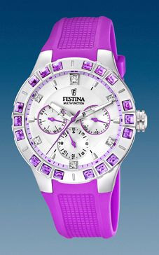 Pulseira de relógio Festina F16559-5 Borracha Roxo vermelho 15mm