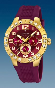 Pulseira de relógio Festina F16581-2 Borracha Bordéus 15mm