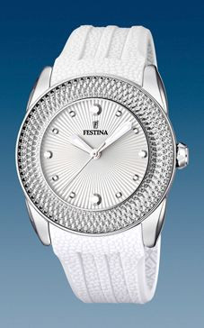 Pulseira de relógio Festina F16591-1 Silicone Branco 24mm
