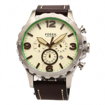 Pulseira de relógio Fossil JR1496 Couro Marrom 24mm