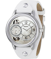 Pulseira de relógio Fossil ME1092 Couro Branco 18mm