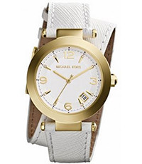 Pulseira de relógio Michael Kors MK2345 Couro Branco 21mm