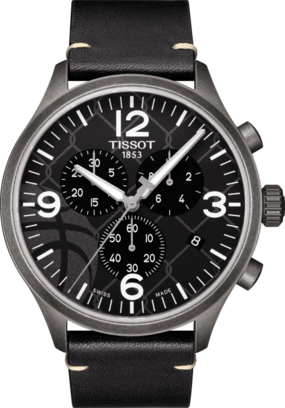 Pulseira de relógio Tissot T1166173606700 / T600043914 Couro Preto 22mm