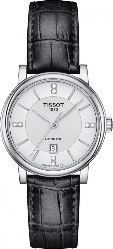 Pulseira de relógio Tissot T600045626 / T1222071603601A Couro Preto 15mm