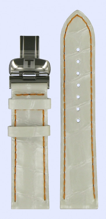 Pulseira de relógio Tissot T600031659. size S Couro Branco 19mm