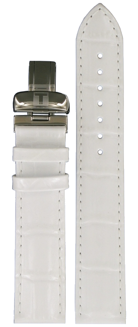 Pulseira de relógio Tissot T600032782 Couro Branco 19mm