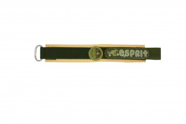 Esprit pulseira de relogio ES101333002U Velcro Verde 16mm + costura marrom