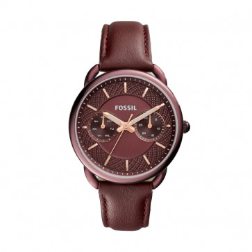 Pulseira de relógio Fossil ES4121 Couro Roxo vermelho 16mm
