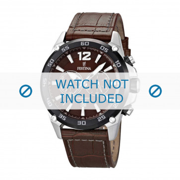 Pulseira de relógio Festina F16673-3 Couro croco Castanho escuro 25mm