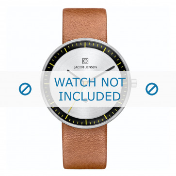 Pulseira de relógio Jacob Jensen Strata 281 Couro Conhaque 16mm