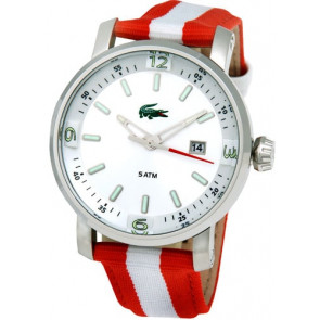 Lacoste pulseira de relogio 2010439 / LC-12-1-14-0040 Couro Multicolorido 22mm + costura laranja