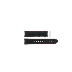 Hugo Boss pulseira de relogio HB-284-1-27-2911-HB1513390 Couro croco Preto + costura vermelha