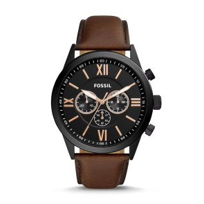 Pulseira de relógio Fossil BQ2376 Couro Marrom 26mm