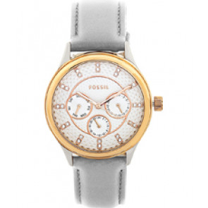 Pulseira de relógio Fossil BQ3114 Couro Cinza 18mm