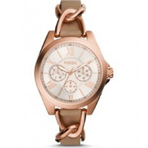 Pulseira de relógio Fossil BQ3410 Couro Bege 18mm