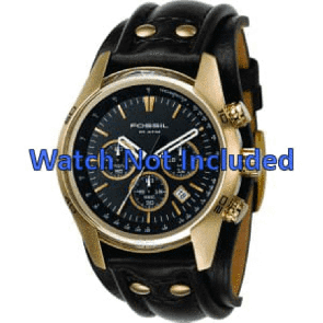 Pulseira de relógio Fossil CH2615 Couro Preto 22mm