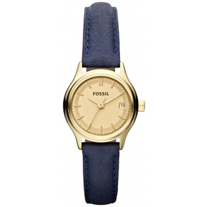 Pulseira de relógio Fossil ES3170 Couro Azul 12mm