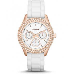 Pulseira de relógio Fossil ES3454 Silicone Branco 18mm
