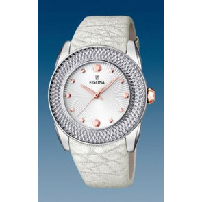 Pulseira de relógio Festina F16591-A Couro Creme branco 24mm