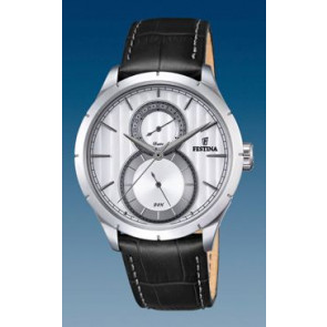 Pulseira de relógio Festina F16892-1 / F16892-6 Couro Preto 23mm