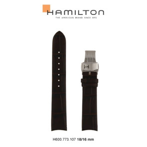 Pulseira de relógio Hamilton H600.773.107 Couro Marrom 18mm