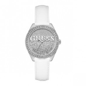 Guess pulseira de relogio I45000G1 / 45000G1 Couro Branco 18mm + costura branca