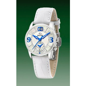 Pulseira de relógio Jaguar J624-1 / J624-A Couro Branco 17mm