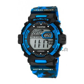 Pulseira de relógio Calypso K5693-5 Borracha Azul 27mm