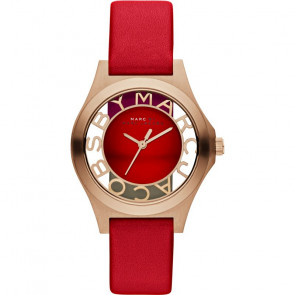 Pulseira de relógio Marc by Marc Jacobs MBM1338 Couro Vermelho 16mm