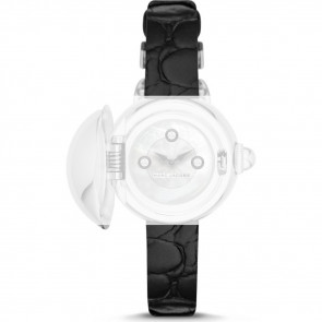 Pulseira de relógio Marc by Marc Jacobs MJ1435 Couro Preto 10mm