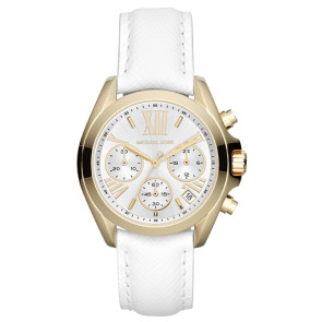 Pulseira de relógio Michael Kors MK2302 Couro Branco 18mm