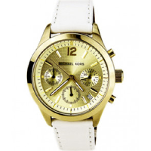 Pulseira de relógio Michael Kors MK5285 Couro Branco 18mm